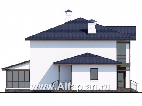 «Выбор» - проект двухэтажного дома, с террасой, в современном стиле, с комфортной планировкой - превью фасада дома