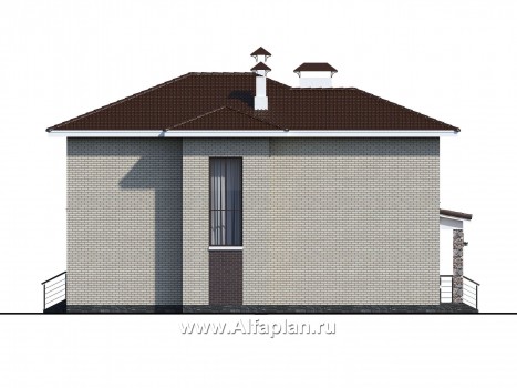 «Формула успеха» - проект двухэтажного дома из газобетона, в скандинавском стиле, с гаражом - превью фасада дома