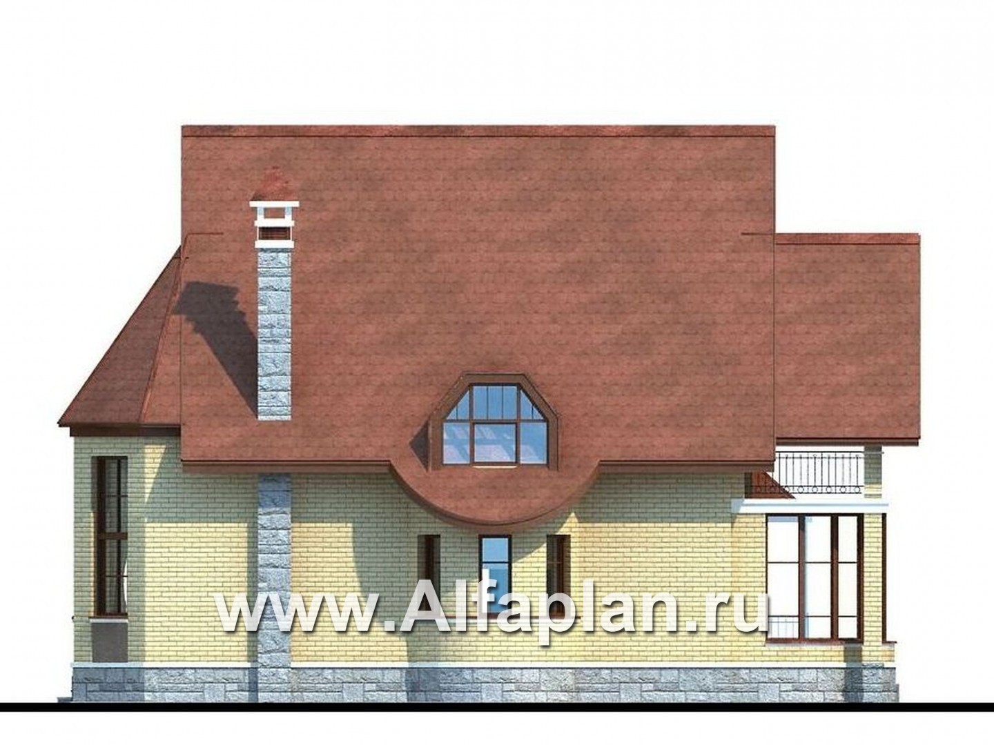 Проекты домов Альфаплан - «Консул» - изящный дом для солидных людей - изображение фасада №2