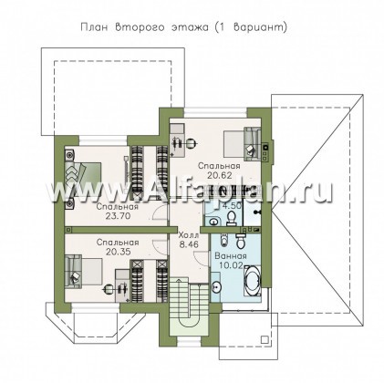 «Оазис» - проект двухэтажного дома с эркером, с гаражом - превью план дома