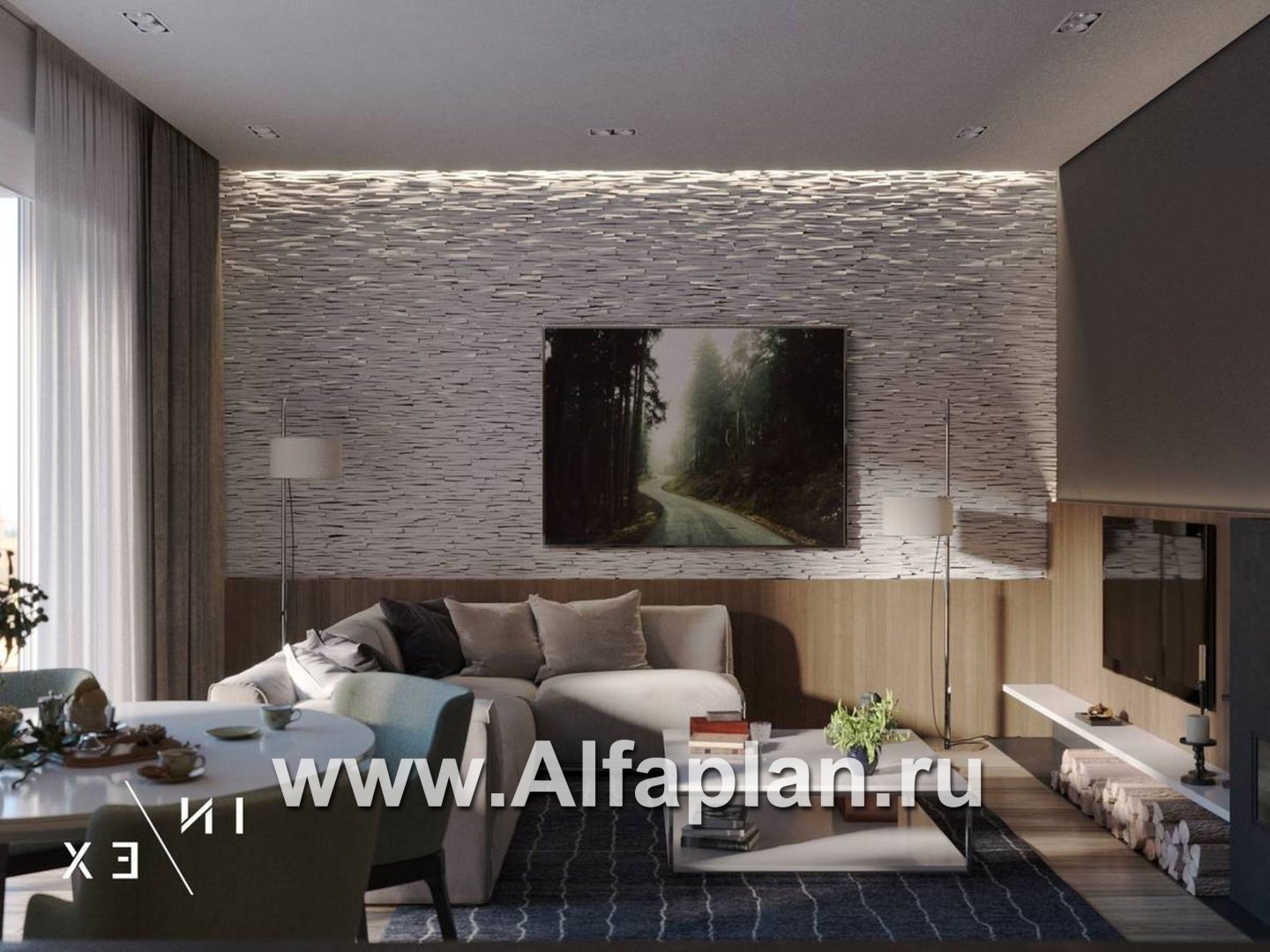 Проекты домов Альфаплан - «Виньон» - проект дачного дома с большой террасой - дополнительное изображение №8