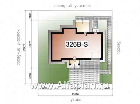 Проекты домов Альфаплан - «Бирюса» - одноэтажный коттедж для небольшой семьи, с теплым гаражом - превью дополнительного изображения №2