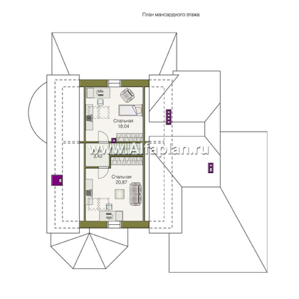 Проекты домов Альфаплан - «Ленский» - романтический дом  для большой семьи - превью плана проекта №3