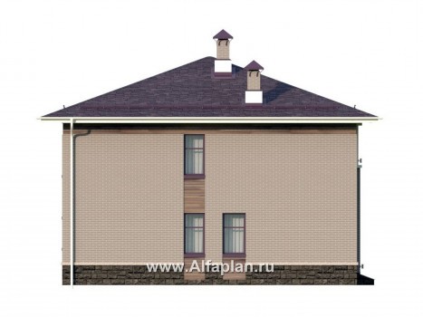 «Римские каникулы» - проект двухэтажного дома, с террасой и с двусветной гостиной, в классическом стиле - превью фасада дома