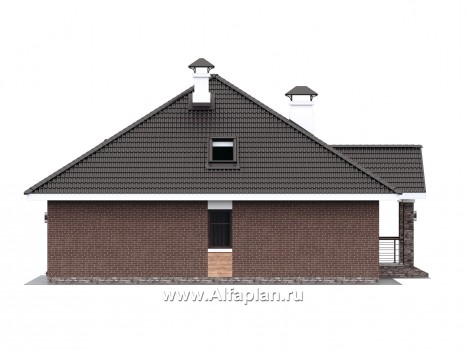 «Перспектива» - проект дома с мансардой, с террасой, с мансардными окнами, в современном стиле - превью фасада дома