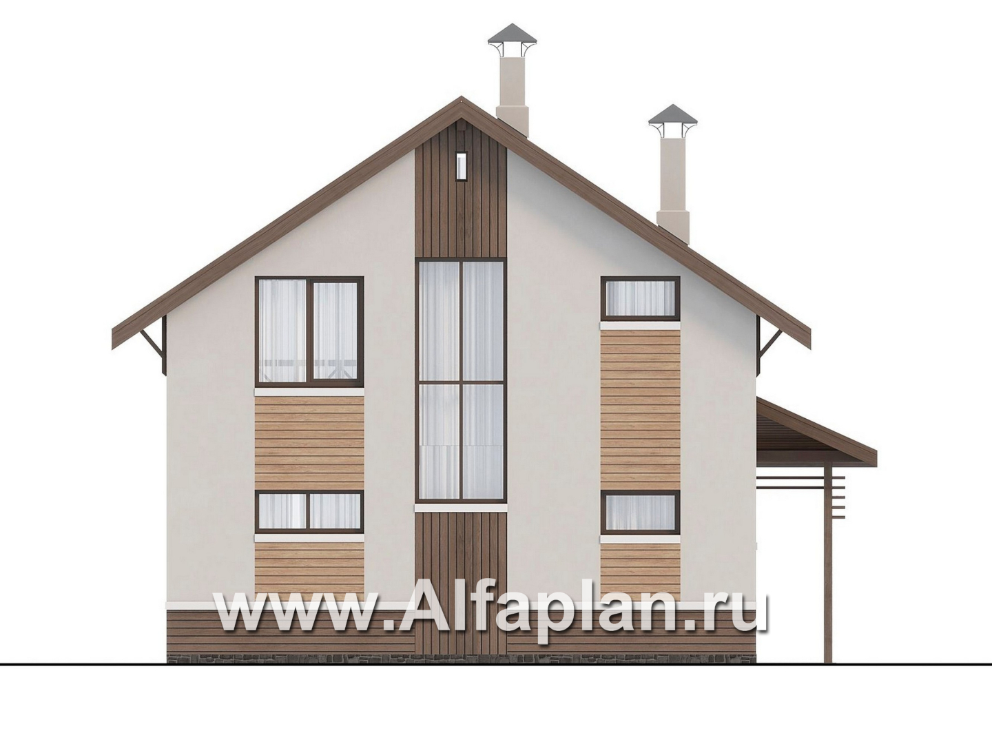 Проекты домов Альфаплан - "Бессер" - проект рационального каркасного дома - изображение фасада №4