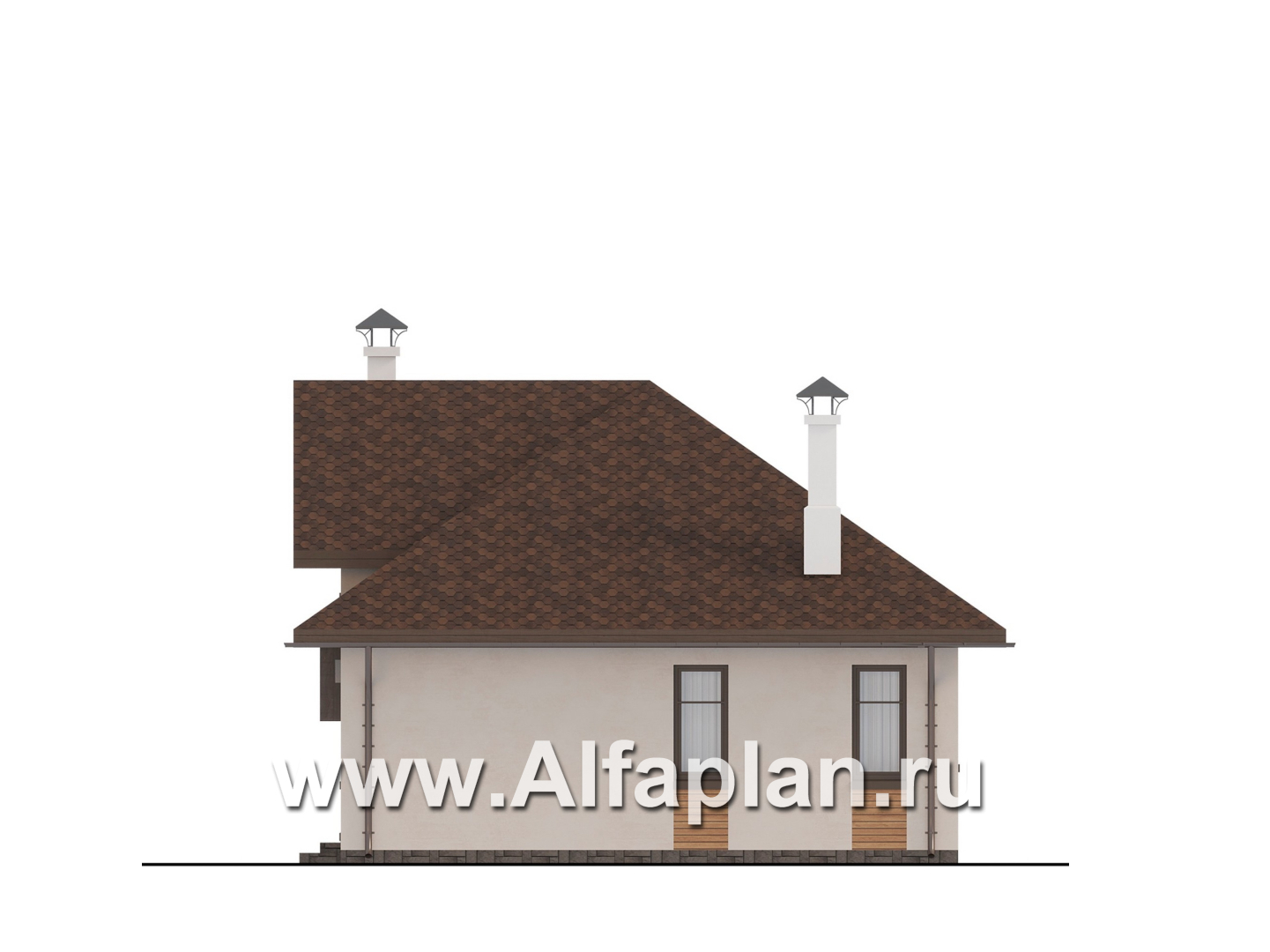 Проекты домов Альфаплан - "Тигода" - компактный простой дом с мансардой - изображение фасада №2