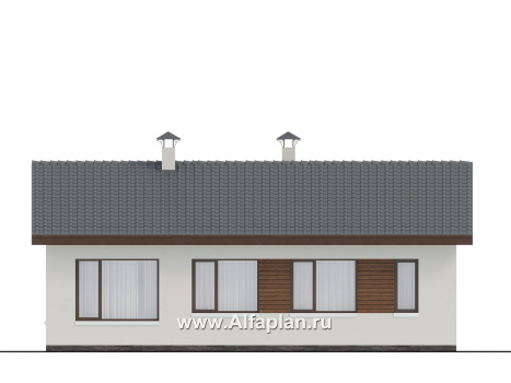 «Пикколо» - проект простого одноэтажного дома, планировка мастрер спальня, 3 спальни - превью фасада дома