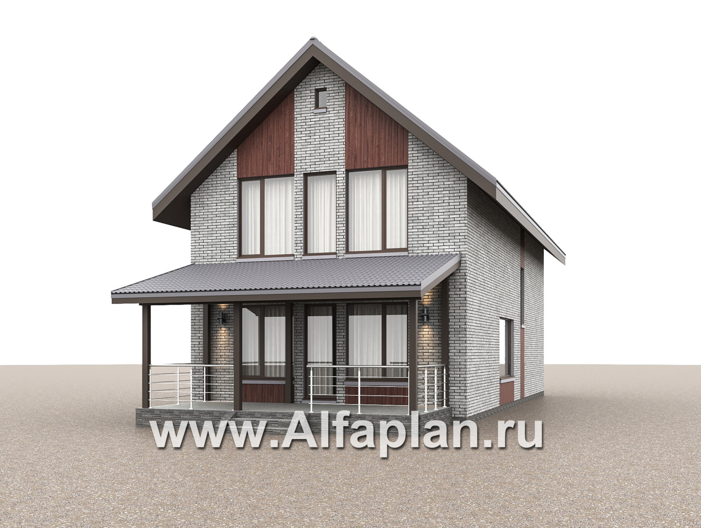 «Мой путь» - проект дома из кирпича, 2 этажа, с террасой и с 5-ю спальнями - дизайн дома №3