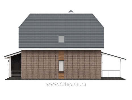 «Династия» - проект дома с мансардой, с террасой, мастер спальня - превью фасада дома