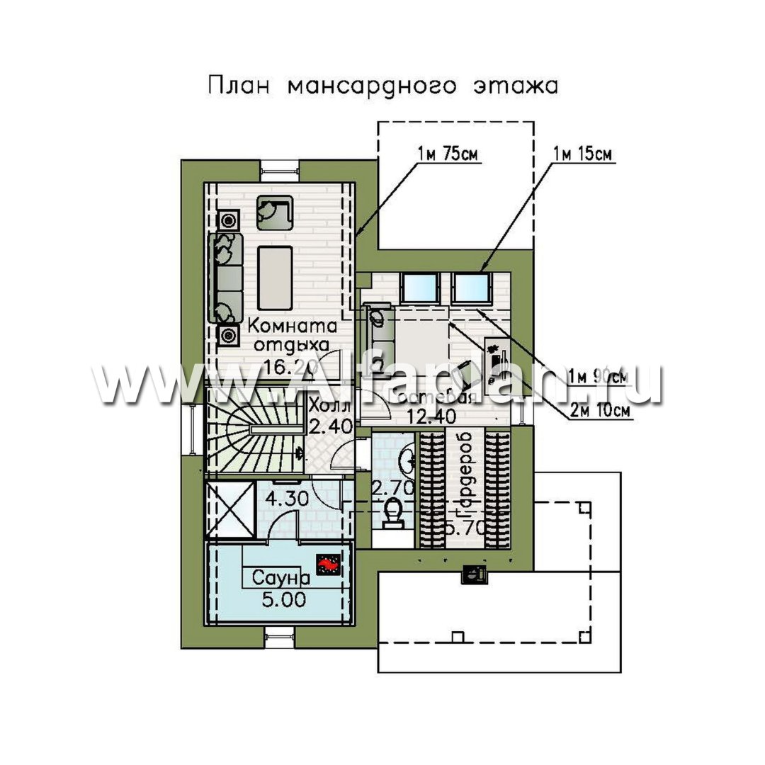 «Темная долина» - проект двухэтажного дома, с мансардой - план дома