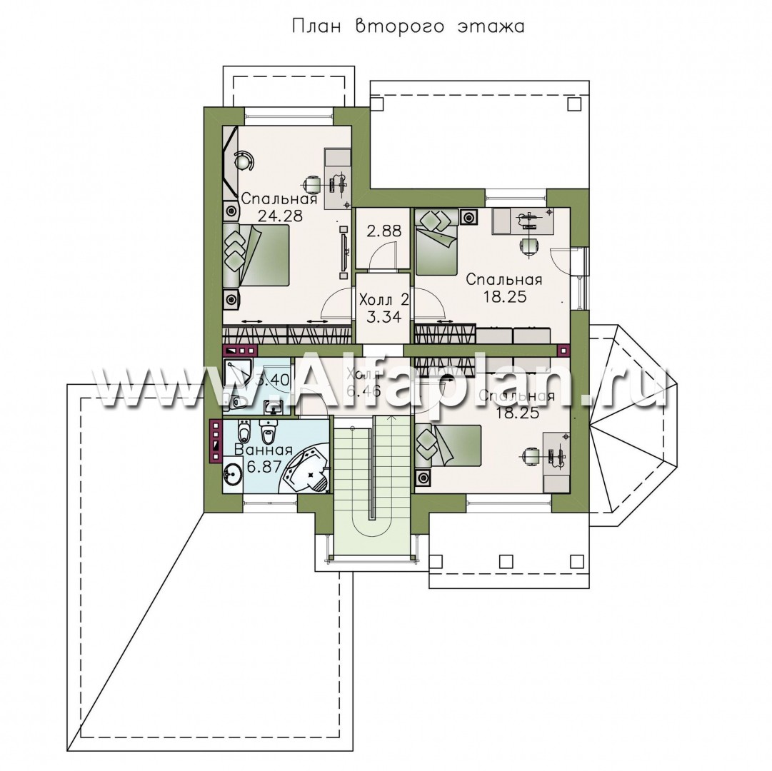 Проекты домов Альфаплан - «Агент 007» - особняк для динамичных людей - изображение плана проекта №2