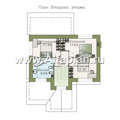 Проекты домов Альфаплан - «Берег» - современный компактный коттедж для небольшого участка - превью плана проекта №3
