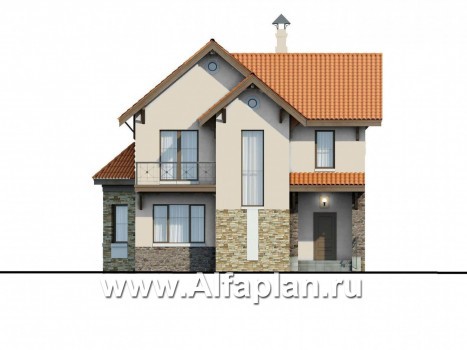 «Pro vita» - проект двухэтажного дома из кирпича, с удобной планировкой - превью фасада дома