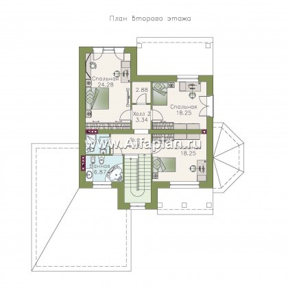 Проекты домов Альфаплан - «Маленький принц» - проект комфортного коттеджа - превью плана проекта №2