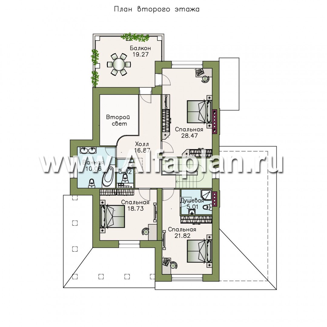 Проекты домов Альфаплан - «Беатрис плюс»- респектабельный коттедж с цокольным этажом - план проекта №3