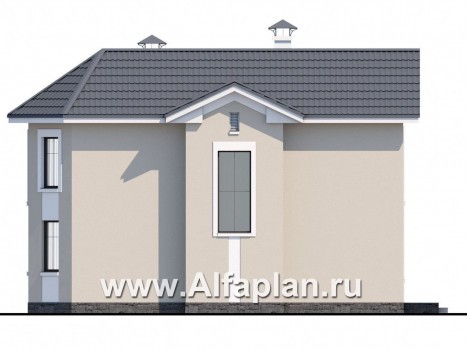«Веста» - проект небольшого двухэтажного дома, с эркером, планировка с гостевой на 1 эт - превью фасада дома