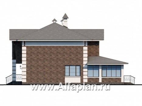 «Вернисаж» - красивый проект двухэтажного дома, с просторной террасой, со второй гостиной на 2 эт, с гаражом на 1 авто - превью фасада дома
