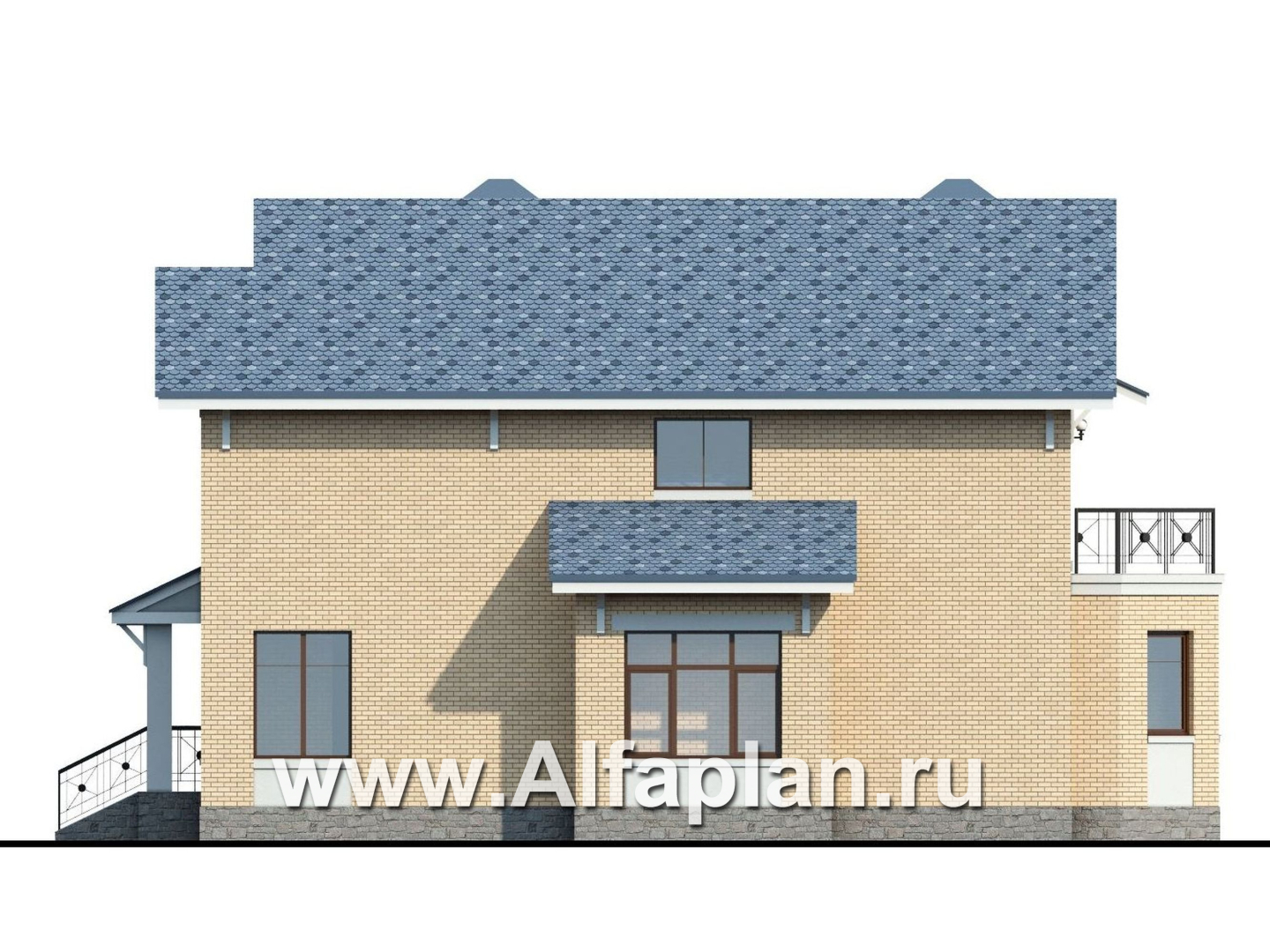 Проекты домов Альфаплан - «Дженни Врен» - удобный коттедж 154A - изображение фасада №2