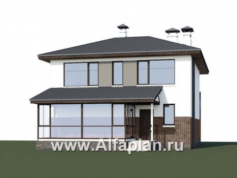 «Орбита» - проект двухэтажного дома, удобная планировка с террасой, в современном стиле - превью дополнительного изображения №1