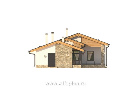 Проекты домов Альфаплан - Небольшой уютный дом для отдыха - превью фасада №3